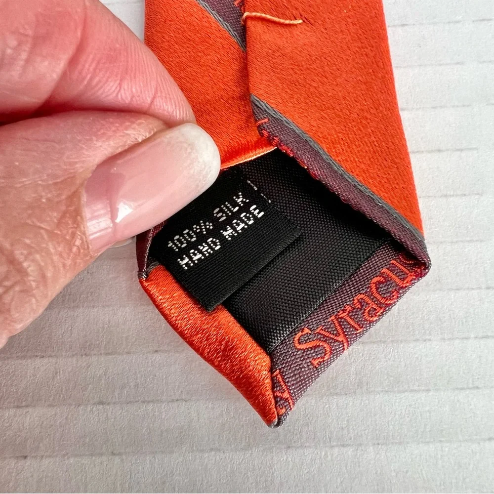 University Syracuse 1870 Society Men’s Silk Tie Orange and Gray Alumni 58”
